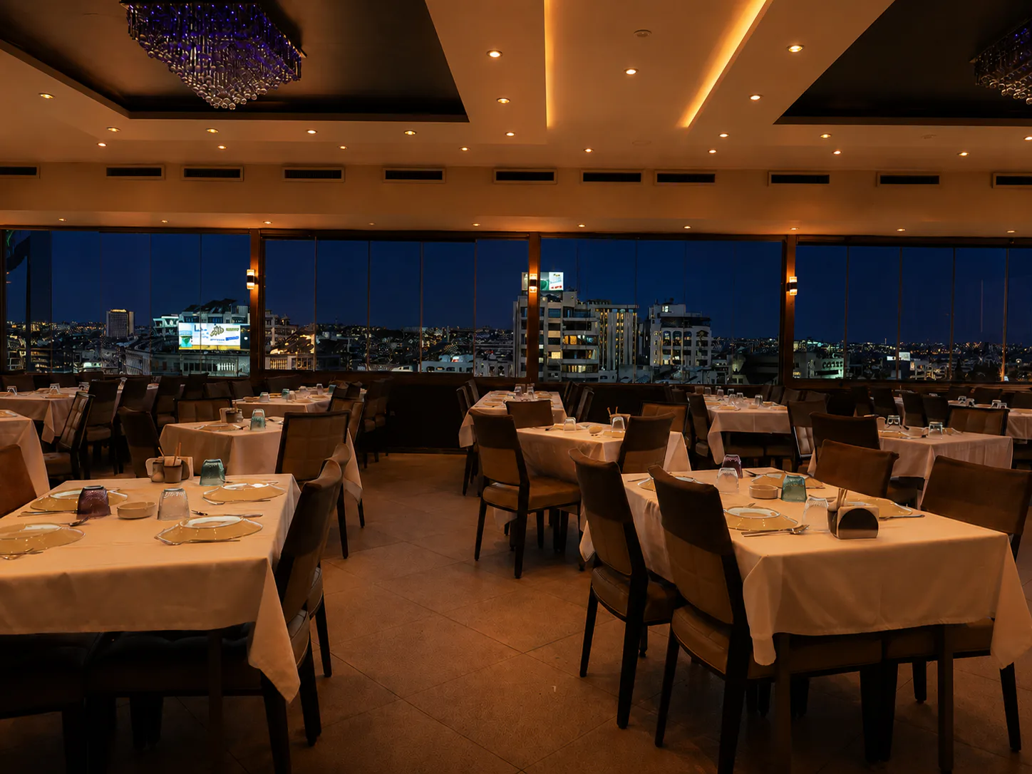 Night panoramic city view from La Palma Restaurant